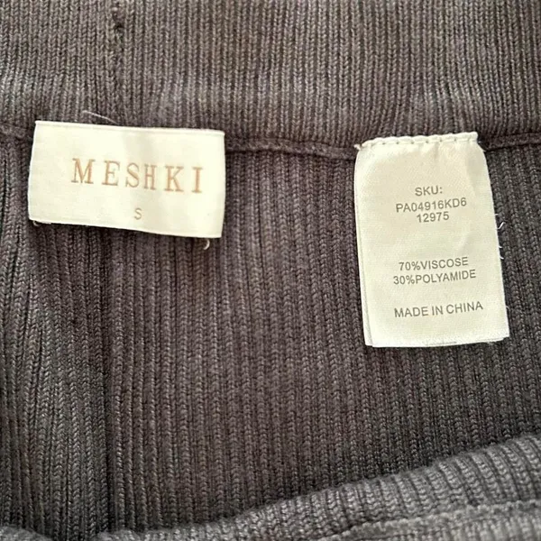 Meshki Black Rue Ribbed Flared Knit Pants | Y2K Minimalist Streetwear | Small - Image 5