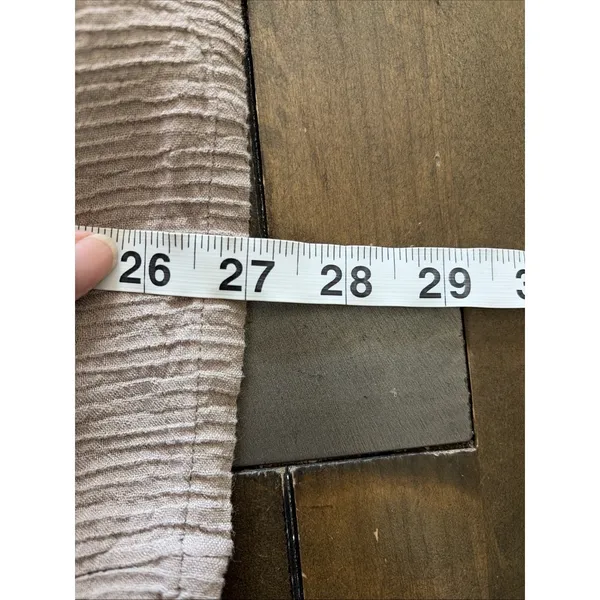 Soft Surroundings Wide Leg Pants Womens Size L Tan Gauze Button Hem Coastal - Image 12