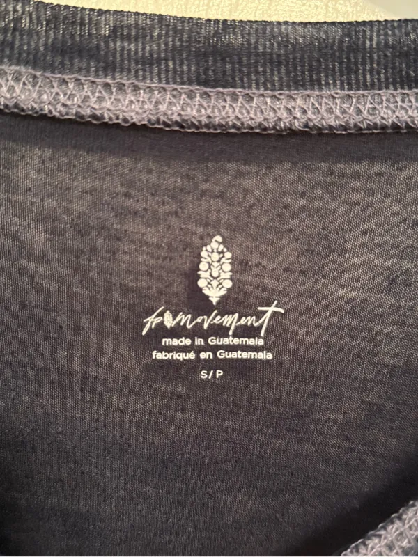 Free People Movement Keep Rolling Burnout Long Sleeve Shirt in Navy - Image 4