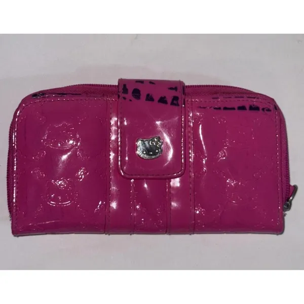 Hello Kitty Vintage Y2K 2009 Loungefly‎ Wallet Pink Patent Leather Collectible - Image 3