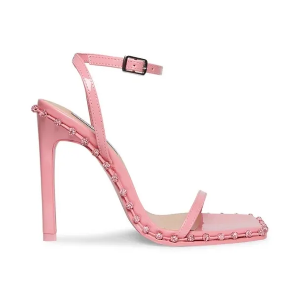 Steve Madden Zelle Square Toe‎ Rhinestone Heels in Pink Size 9 - Image 11
