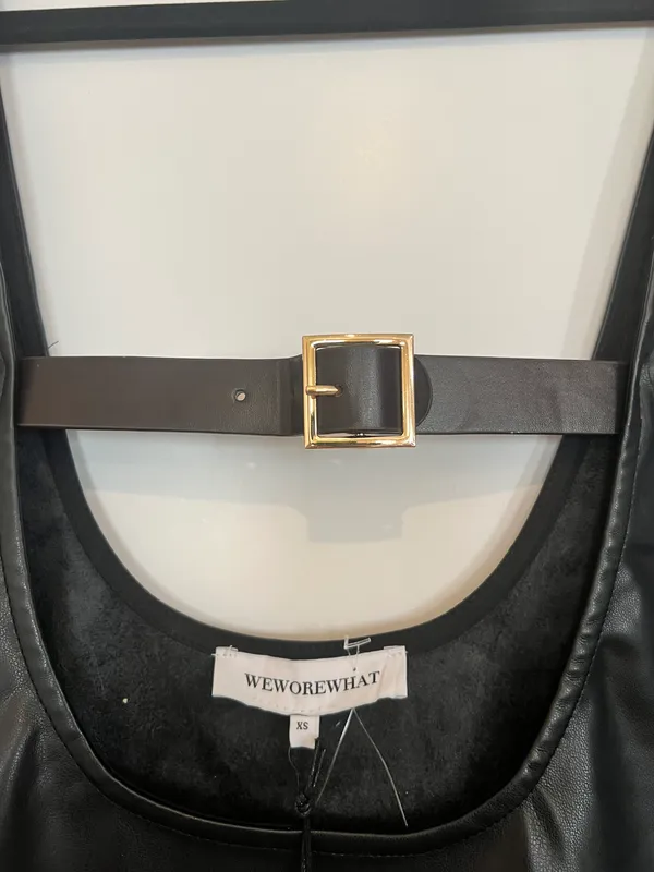 Vegan Leather Buckle Front Tunic - Image 3