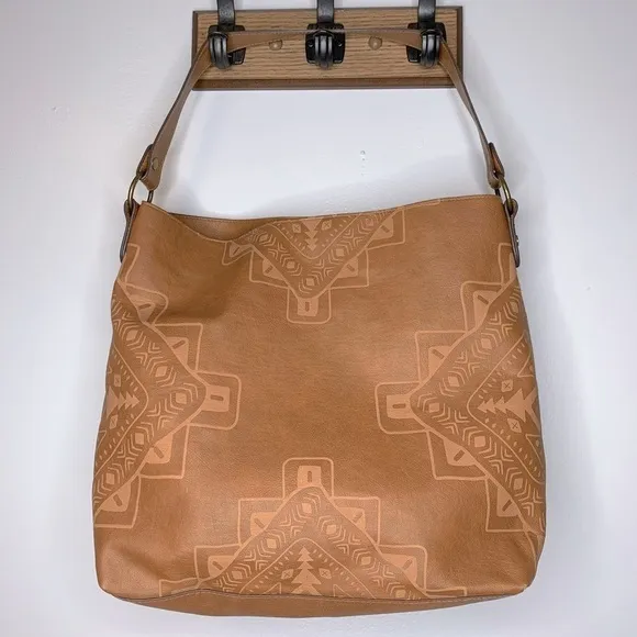 Bohemian Brown‎ Vegan Leather Hobo Shoulder Bag - Image 2