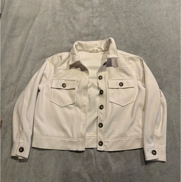 MELLODAY Soft Light Beige Button Jacket - Image 3