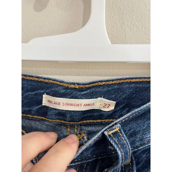 Levi's Ribcage Straight Ankle Jeans High Rise‎ Cropped Denim Size 27 - Image 7