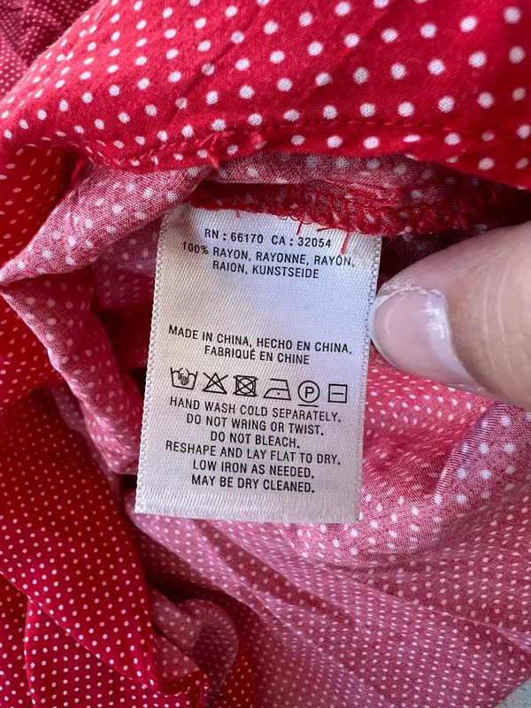 Anthropologie Maeve Matilda Polka Dot Blouse Button‎ Front Red White Size S - Image 13