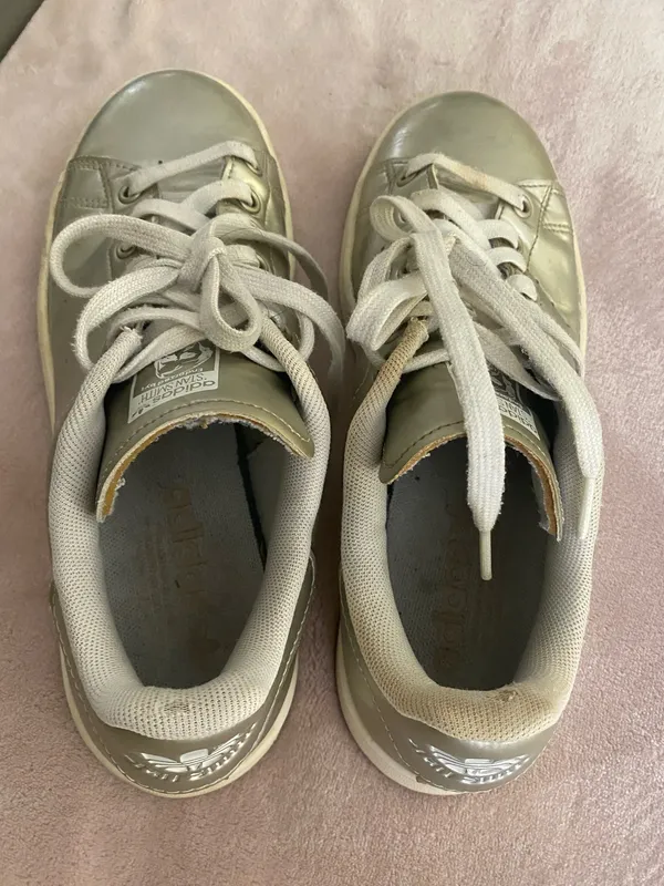 adidas Stan Smith Sneaker Silver Metallic Women Size 8.5 - Image 6