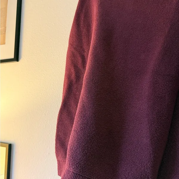 Free People Oversized Ribbed Turtleneck Sweater in Burgundy - Image 3