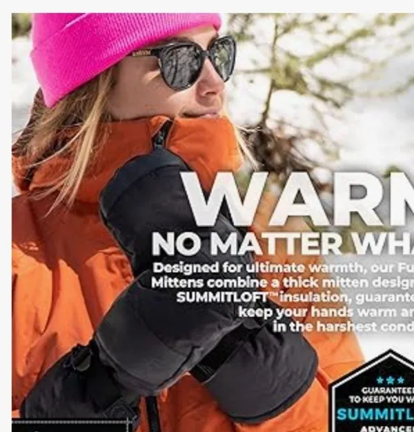 Tough Outdoor Winter Mittens for Snowboarding Waterproof size medium/large - Image 2