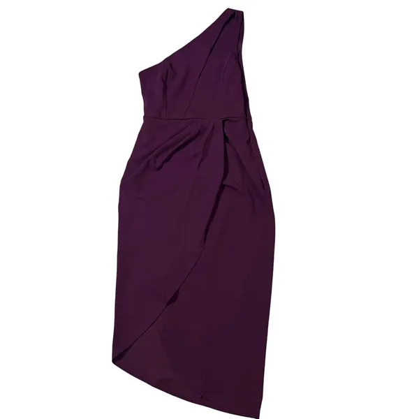 Lulus So Flirty Burgundy One Shoulder Cutout Asymmetrical Dress Size Small NWT - Image 4