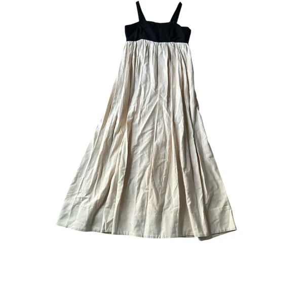 NWT Taylor Sleeveless Empire Waist Maxi Dress‎ Womens Size 10 Black Beige Linen - Image 3