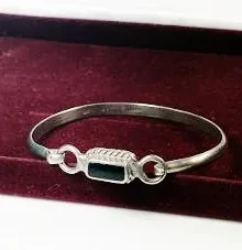 Taxco Mexico Sterling Silver Black Onyx Hook Bangle Stamped Taxco TL 37 925 - Image 2