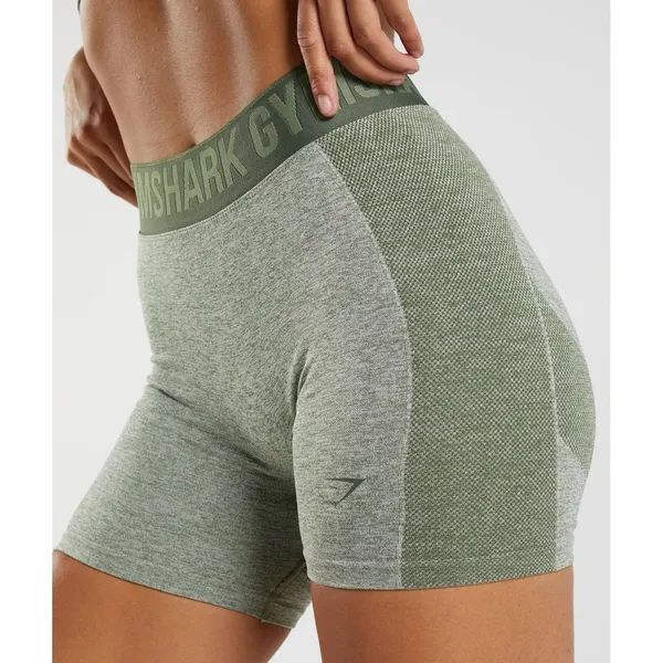 Gymshark Women's Green Flex Shorts Compression Stretch Seamless‎ Athletic XS - Image 3