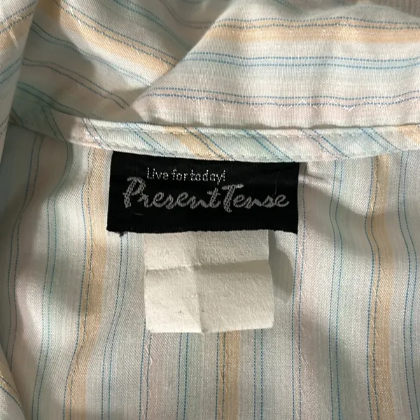 Vintage Present Tense Size M Long Sleeve Button Down Shirt - Image 12