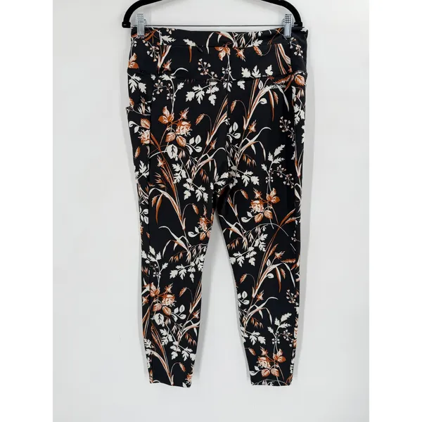 Columbia Weekend Adventure Leggings Women XL Black Floral 7/8 Gorpcore Botanical - Image 6