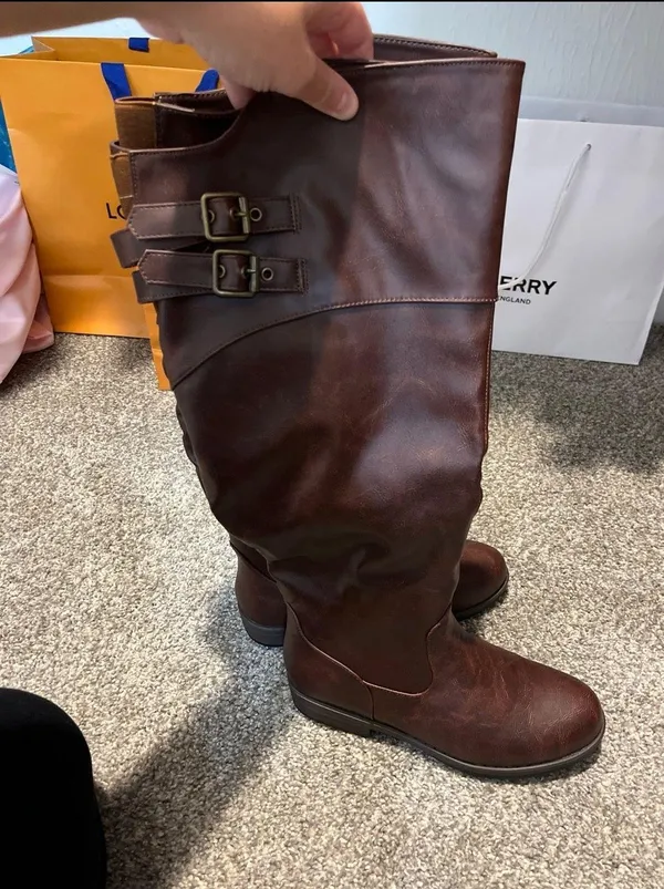 Journee Collection Brown Riding Boots - Image 5
