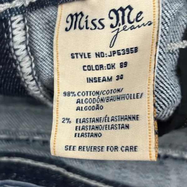 Miss me buckle embroidered Y2K 2000s 90s bootcut blue jeans size 29x3.5 long - Image 8