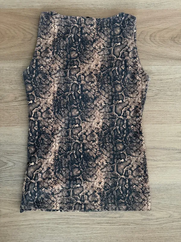ZARA Brown & Black Snake Print Tank Top Size Medium - Image 3