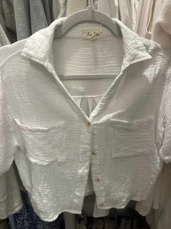 Linen crop top White - Image 2