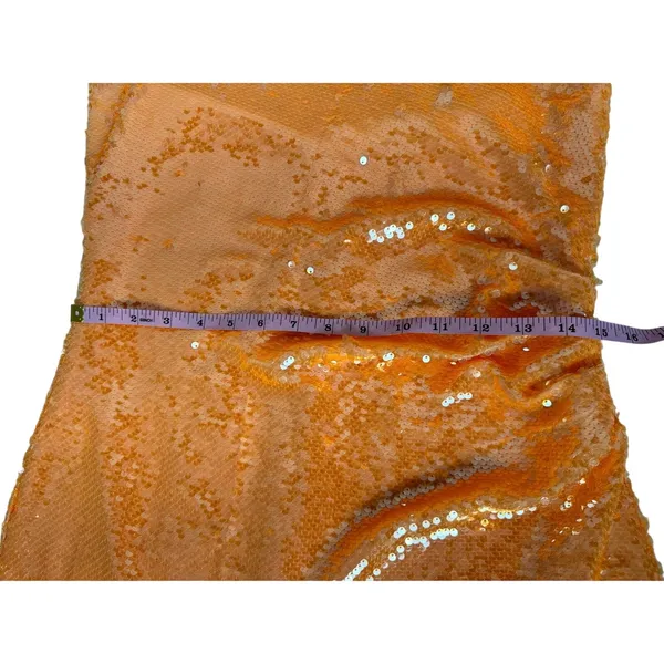 NWT Caroline Constas‎ Orange Sequin Halter Midi Dress Size S - Image 11