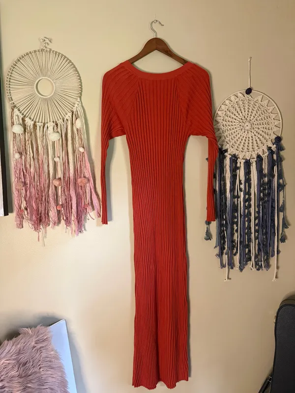 Free People Beach Walk About Knit Ribbed Maxi Dress Size Small - Image 4