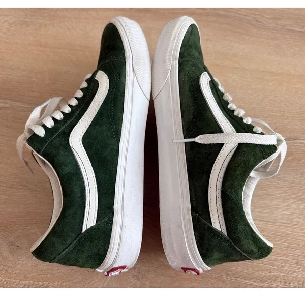 Vans Old Skool Pig Suede Dark Green Shoes Women's 9.5 Men's 8 - Image 7
