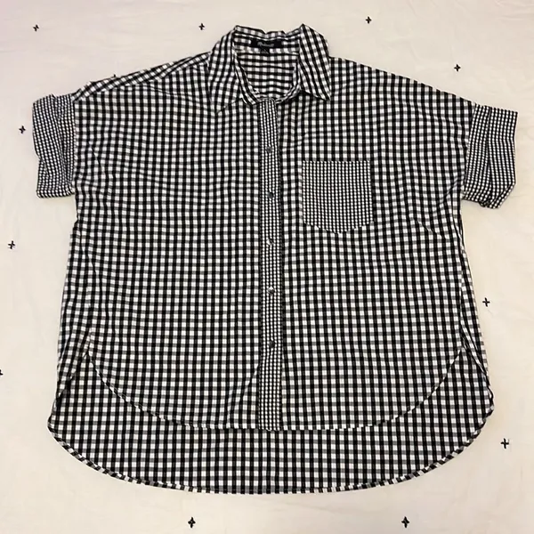 Madewell• Gingham-Play Button-Down Shirt Size S D40‎ - Image 6