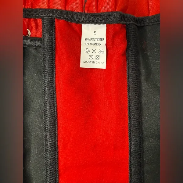 Source Unknown Corset Women's Size Small Red Black‎ Lace Ribbon Bedroom Feminine Body Shaper - Image 10