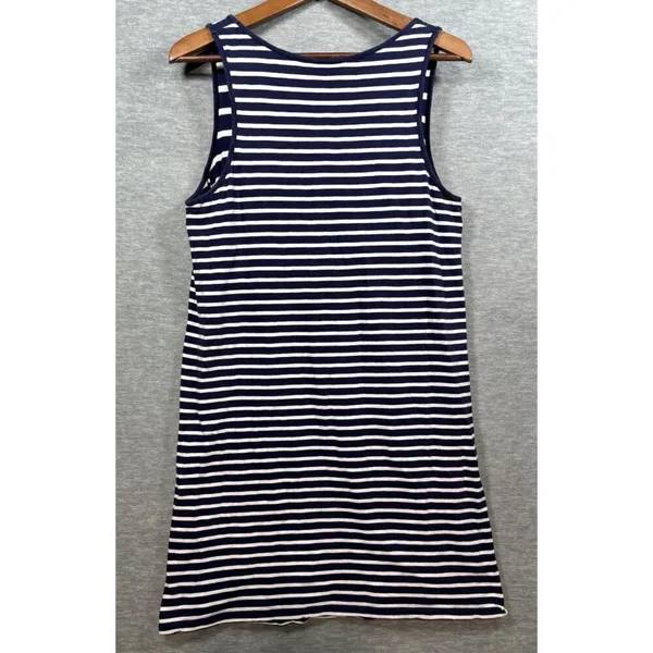 Boden Navy White Striped Sleeveless‎ Cotton Tank Dress Womens 10 - Image 5
