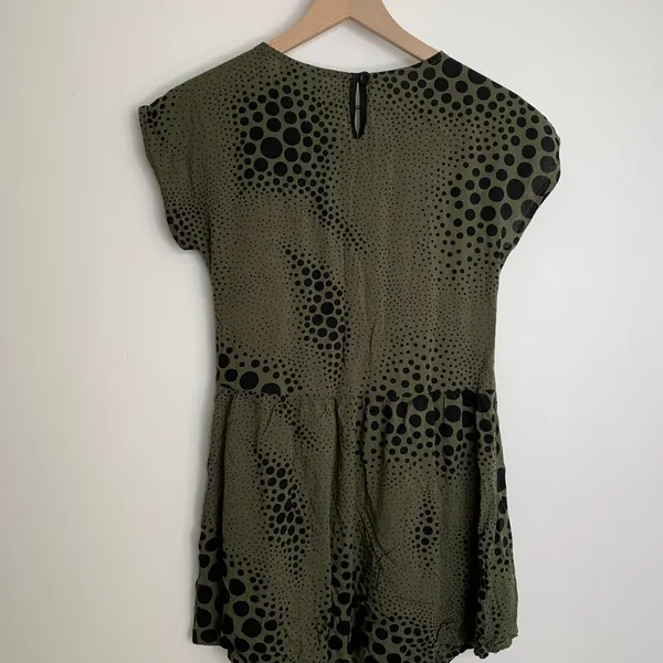 Nooworks Size Small Olive Green and Black Babydoll Dress - Image 3