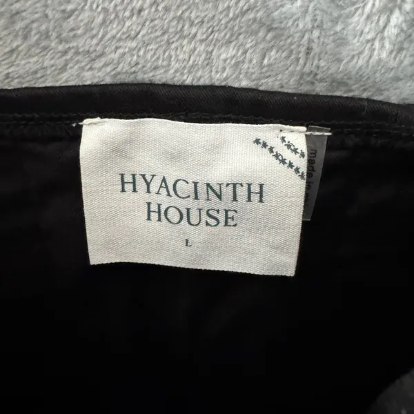 Hyacinth House Black Bustier Pleated Ophelia Top Tie Shoulder Size L - Image 5