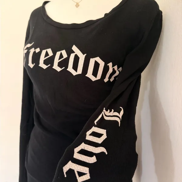 Freedom Black Long Sleeve Tee Size M - Image 5