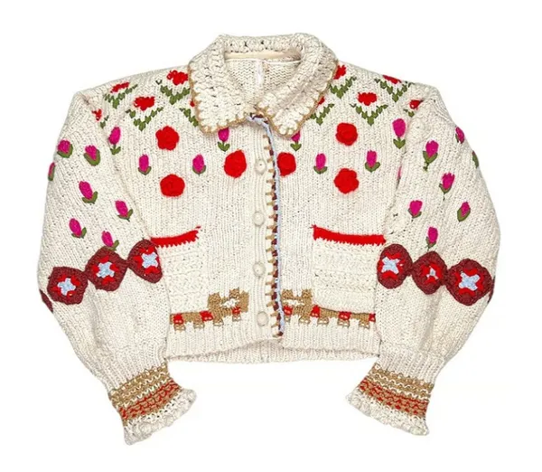 Free People Slouchy Oversized Rosebud Cardigan Size XS - Image 11