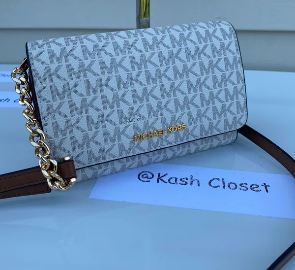 Michael Kors JST MD Phone Crossbody & Clutch Vanilla - Image 3
