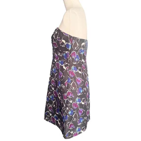 American‎ Eagle Outfitters Strapless Floral Mini Dress Purple Blue Size 6 - Image 7
