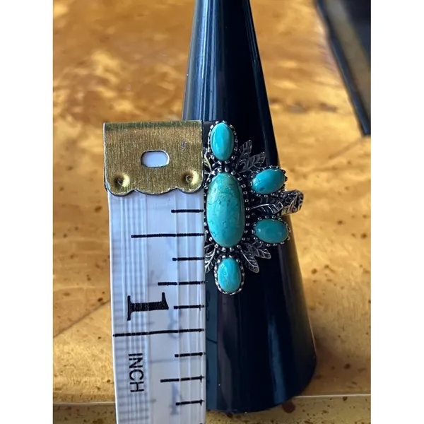 Royston Turquoise Sterling Silver Ring Size 7 Blue - Image 7