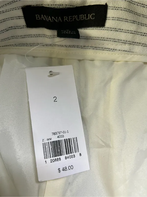 Banana Republic Women’s White Pinstripe Shorts SZ 2 NWT - Image 7