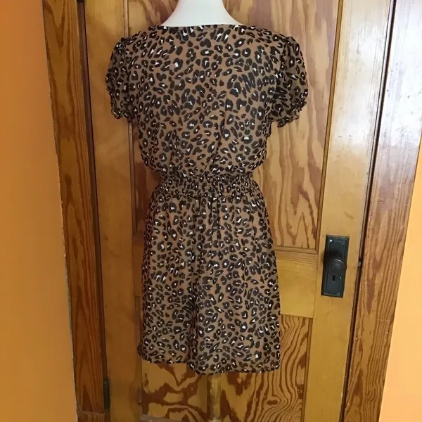 Evolutionary Apparel Leopard Print Dress | Short Sleeve Animal Print Mini - Image 13