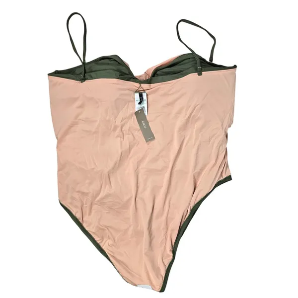 J. Crew Ruched sweetheart‎ one-piece in Safari Green Plus 24 NWT - Image 4
