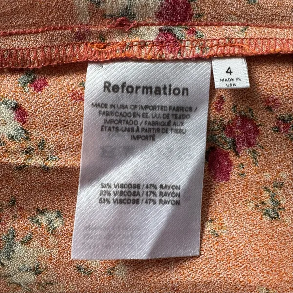 Reformation Lacey Dress Orange Floral Midi - Image 6