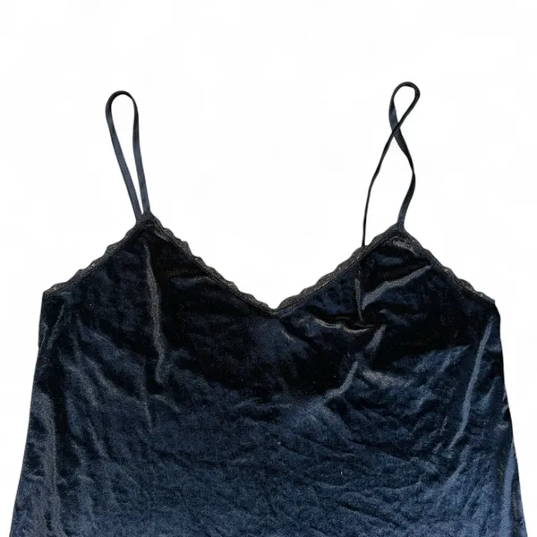 Victoria's Secret Black Velour Slip Dress L - Image 2