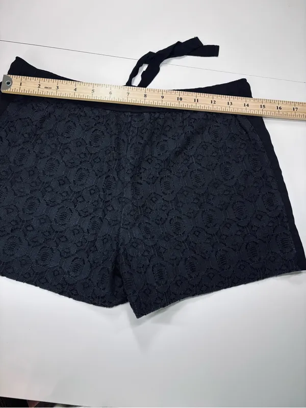 Ann Taylor LOFT Black Lace Overlay Drawstring Shorts EUC Size 2 - Image 11