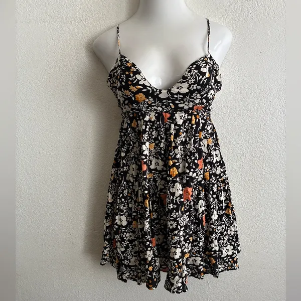 Free People Kaley Mini Dress in Black Combo 2 - Image 4