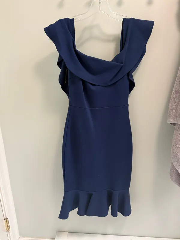 Lulus Confidence Boost Navy Blue Off The Shoulder Bodycon Dress - Image 5