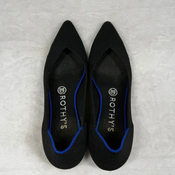 Rothys The Point Black Pointed Toe Flats Womens 8 Sustainable Washable Shoes - Image 5