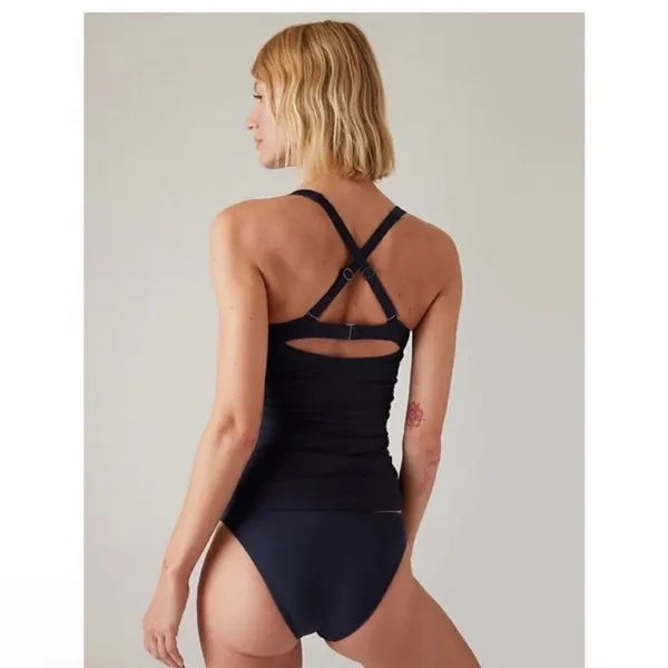 Athleta Square Neck Bra Cup Tankini‎ Sz 34B/C in Black NEW - Image 4