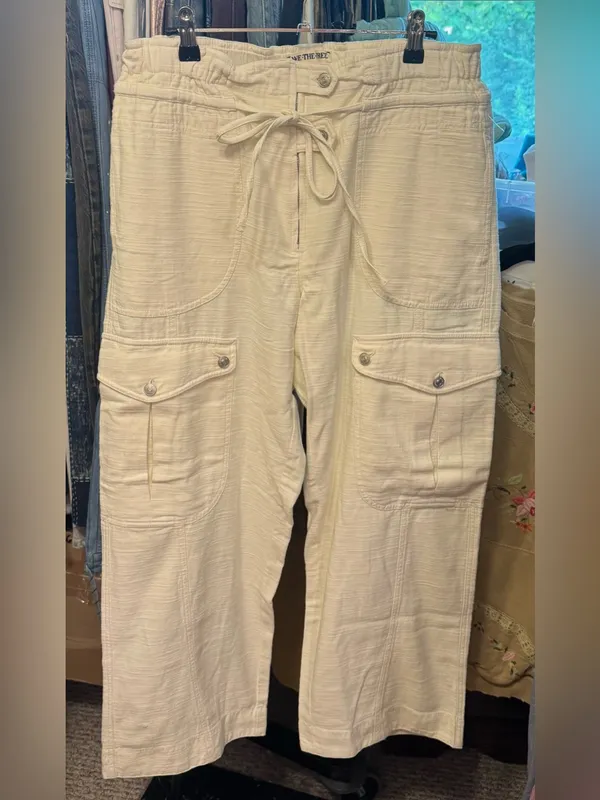 NWOT Free People We The Free Park Ave Pants - ivory - Large - Image 10
