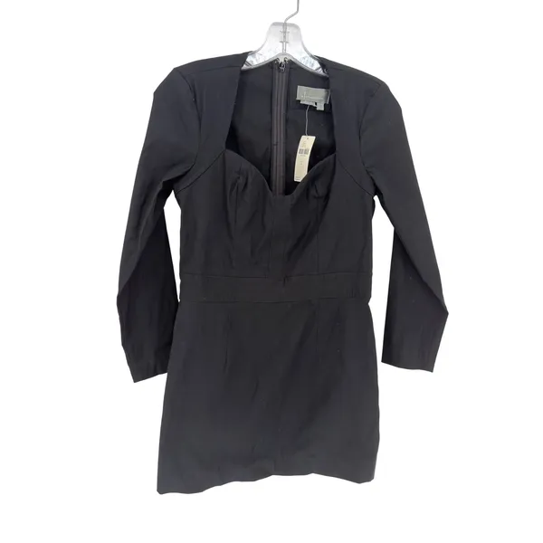 Anthropologie Sweetheart Mini Dress Women 8 Black LBD Minimalist Romantic Modern - Image 4