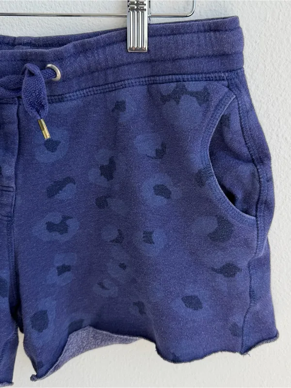 Zoe Karssen Leopard Print Sweat Shorts XS Blue Lounge Y2K - Image 3