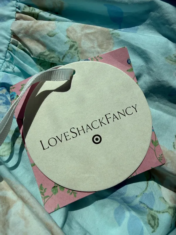 Love Shack Fancy X Target Estelle Blue Floral Puff Sleeve Midi Dress Size 8 - Image 2